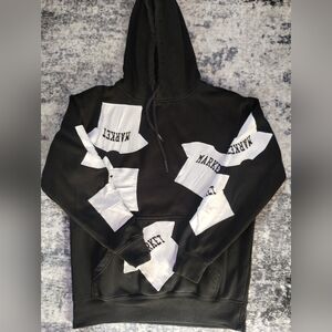 Market Black And White Hoodie Medium